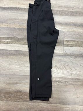 Lululemon Fast and Free Crop II Leggings Black Side Pockets Women's Size 4
